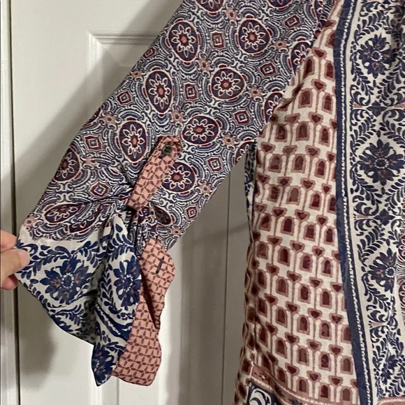 American Rag Cie lightweight sheer boho lace front shirt blouse top size XL - Picture 5 of 13